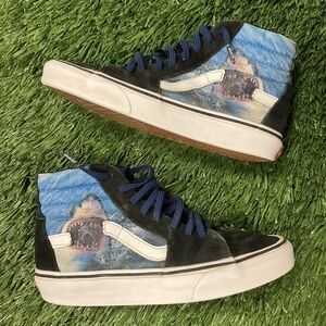 Vans Kids Shark Design Sneakers - Black, Blue, White